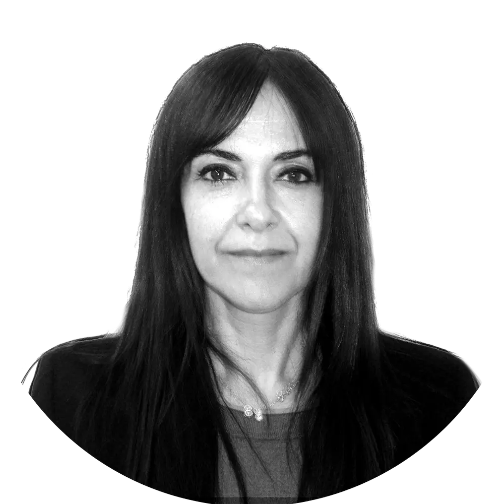 Ritratto in bianco e nero dell'ing. Alessandra Colletti